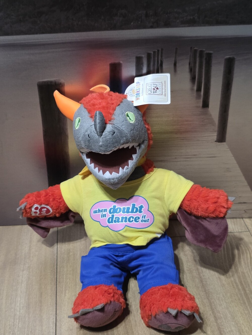 Build A Bear Great Wolf Lodge MagiQuest Charlock MagicQuest Red Dragon Plush